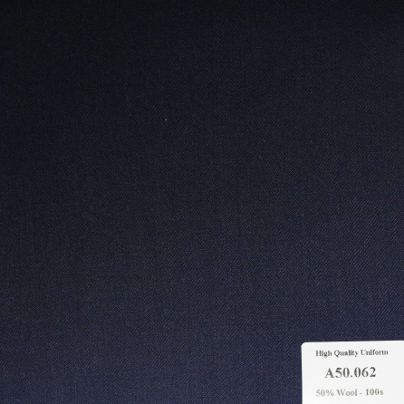 A50.062 Kevinlli V1 - Vải Suit 50% Wool - Xanh Navy Trơn